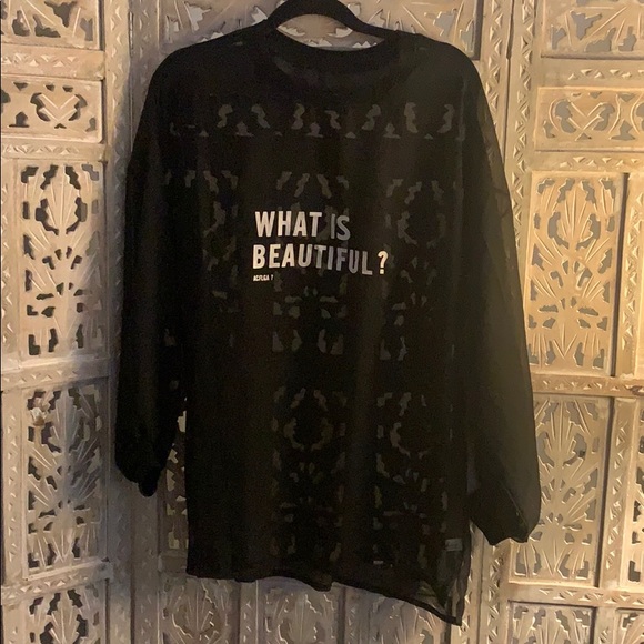 “What is Beautiful” oversized chiffon top - Picture 1 of 6